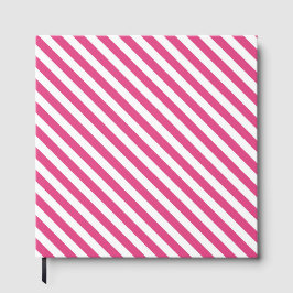 Diagonal pink and white stripes pattern ゲストブック