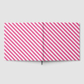 Diagonal pink and white stripes pattern ゲストブック (全面)
