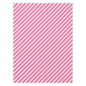 Diagonal pink and white stripes pattern テーブルクロス (正面)