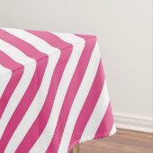 Diagonal pink and white stripes pattern テーブルクロス (インサイチュ)