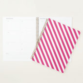 Diagonal pink and white stripes pattern プランナー手帳 (ディスプレー)