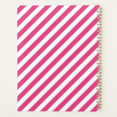 Diagonal pink and white stripes pattern プランナー手帳 (裏面)
