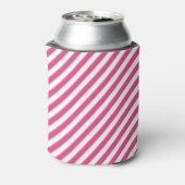 Diagonal pink and white stripes pattern 缶クーラー (缶裏面)