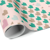 Diagonal Pixel Heart Pattern ラッピングペーパー (ロールコーナー)