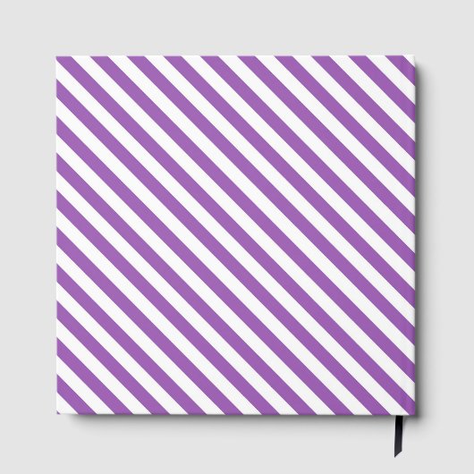 Diagonal purple and white stripes pattern ゲストブック (裏面)