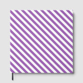 Diagonal purple and white stripes pattern ゲストブック (正面)