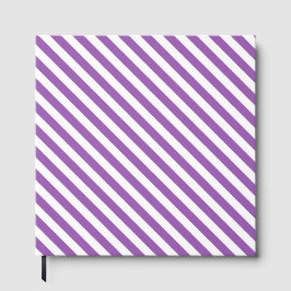 Diagonal purple and white stripes pattern ゲストブック