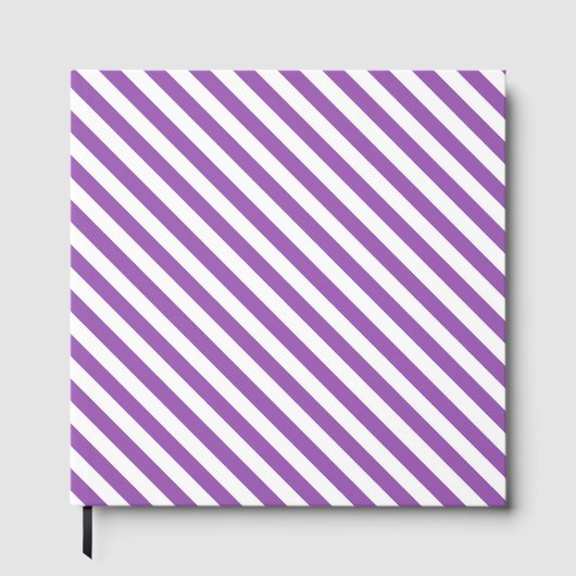 Diagonal purple and white stripes pattern ゲストブック (正面)