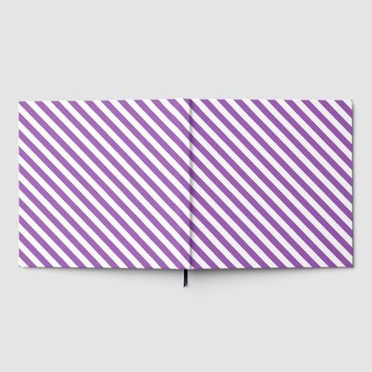 Diagonal purple and white stripes pattern ゲストブック (全面)