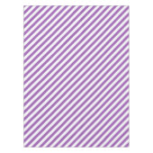Diagonal purple and white stripes pattern テーブルクロス (正面)