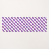 Diagonal purple and white stripes pattern ヨガマット (裏面(横))