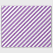 Diagonal purple and white stripes pattern ラッピングペーパー (フラット)