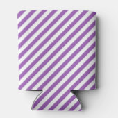 Diagonal purple and white stripes pattern 缶クーラー (裏面)
