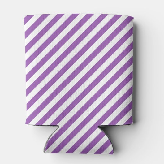Diagonal purple and white stripes pattern 缶クーラー (裏面)