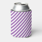 Diagonal purple and white stripes pattern 缶クーラー (缶裏面)