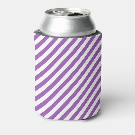 Diagonal purple and white stripes pattern 缶クーラー (缶裏面)