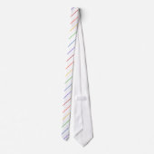 Diagonal Rainbow Thin Stripe White ネクタイ (裏面)