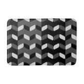 Diagonal Rectangles Black Dark Gray バスマット (正面)