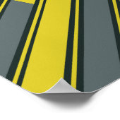 Diagonal Rectangles in Yellow and Dark Gray ポスター (角)