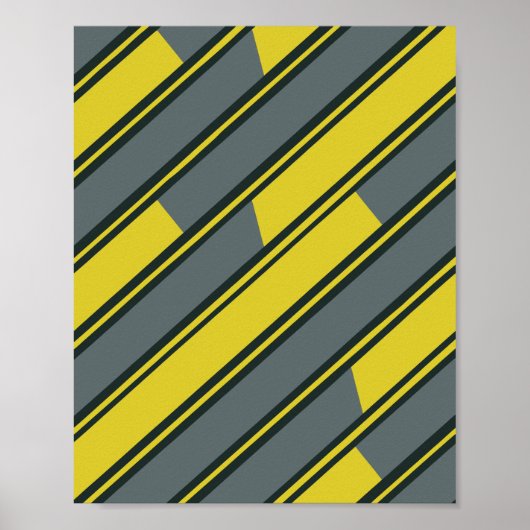 Diagonal Rectangles in Yellow and Dark Gray ポスター (正面)