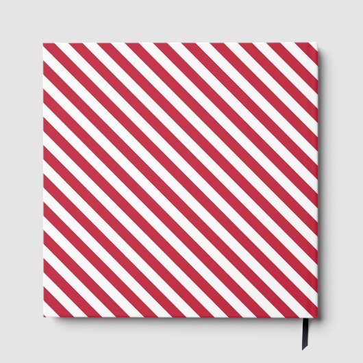Diagonal red and white stripes pattern ゲストブック (裏面)