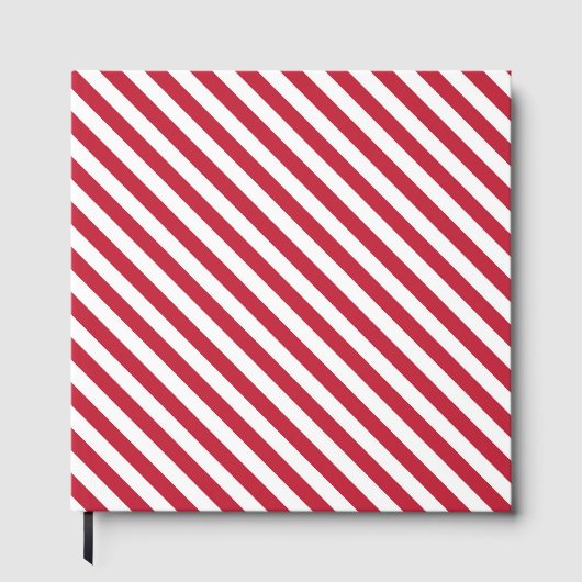Diagonal red and white stripes pattern ゲストブック (正面)