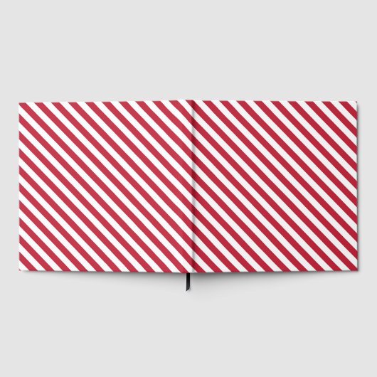 Diagonal red and white stripes pattern ゲストブック (全面)