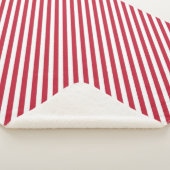 Diagonal red and white stripes pattern シェルパブランケット (3/4)