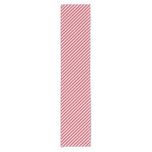 Diagonal red and white stripes pattern ショートテーブルランナー (正面)