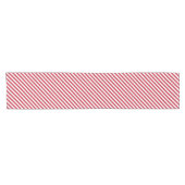 Diagonal red and white stripes pattern ショートテーブルランナー (横)