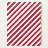Diagonal red and white stripes pattern プランナー手帳 (裏面)
