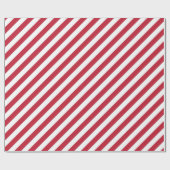 Diagonal red and white stripes pattern ラッピングペーパー (フラット)