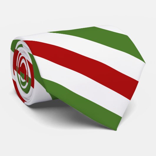 Diagonal Red, White and Green Stripes ネクタイ (ロール)