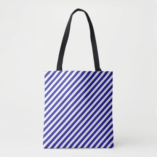 Diagonal Stripe Blue トートバッグ (正面)