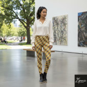 Diagonal Stripe Brown Gold Metallic Glossy レギンス