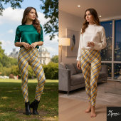 Diagonal Stripe Gold Silver Metallic Glossy レギンス