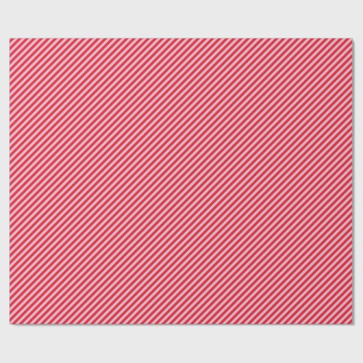 Diagonal Striped Pattern Red Pink Medium Stripe ラッピングペーパー (フラット)