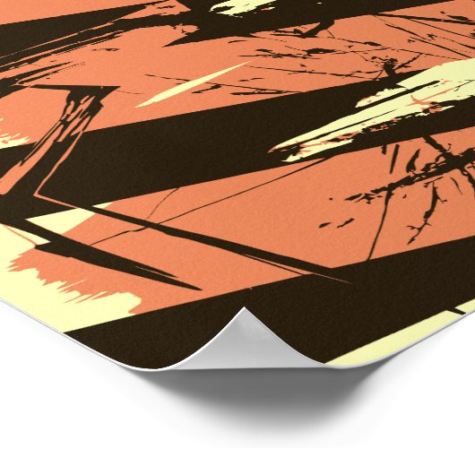 Diagonal Stripes and Fragmented Shapes ポスター (角)