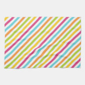 Diagonal stripes in vibrant colors キッチンタオル (横)