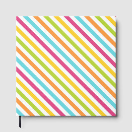 Diagonal stripes in vibrant colors ゲストブック