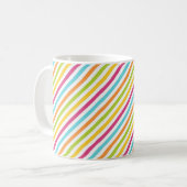 Diagonal stripes in vibrant colors コーヒーマグカップ (正面左)
