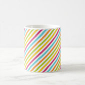 Diagonal stripes in vibrant colors コーヒーマグカップ (中央)