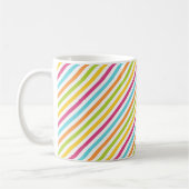 Diagonal stripes in vibrant colors コーヒーマグカップ (左)