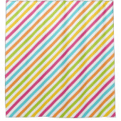 Diagonal stripes in vibrant colors シャワーカーテン (正面)