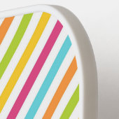 Diagonal stripes in vibrant colors ピックルボールラケット (左詳細)
