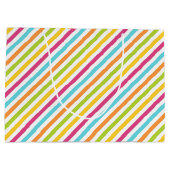 Diagonal stripes in vibrant colors ラージペーパーバッグ (裏面)