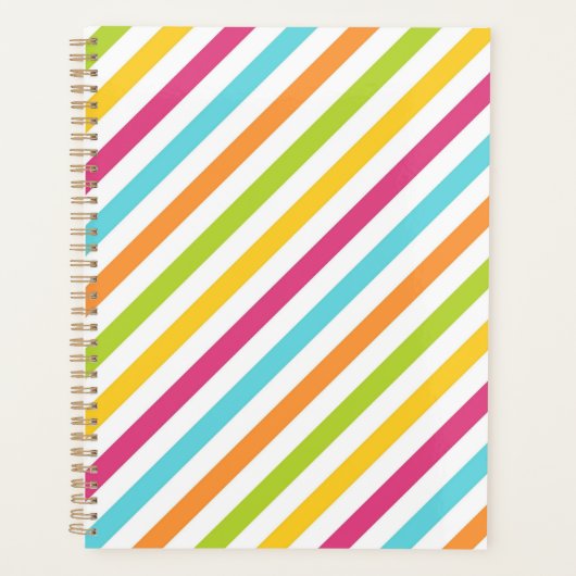 Diagonal stripes in vibrant colors planner プランナー手帳 (正面)
