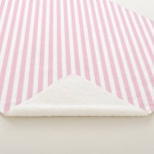 Diagonal white and pink stripes pattern シェルパブランケット (3/4)