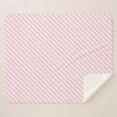 Diagonal white and pink stripes pattern シェルパブランケット (正面(横))