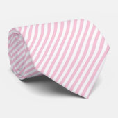 Diagonal white and pink stripes pattern ネクタイ (ロール)